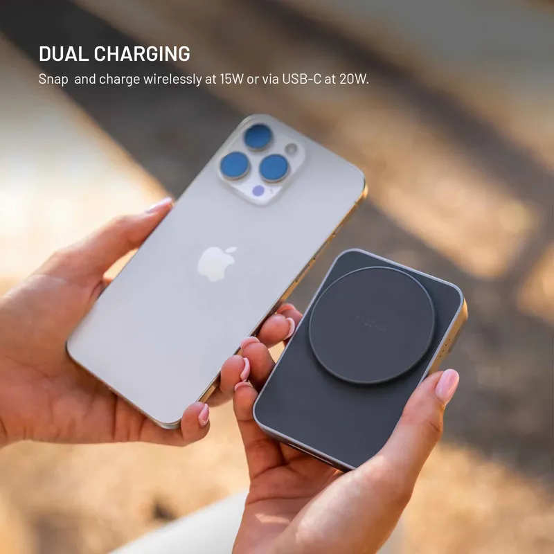 FIXED MagZen 5 Stand Qi2 20W Power Bank 5000mAh + Apple Watch laddare Grå - 8018895