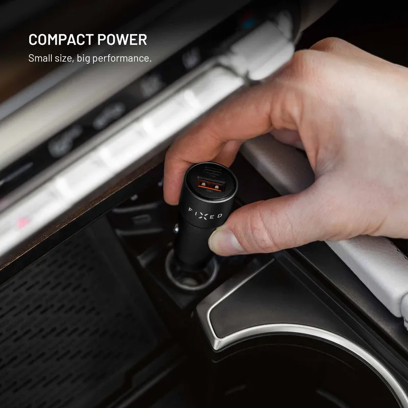FIXED Supersnabb 63W USB-A/C Billaddare Svart - 8019266