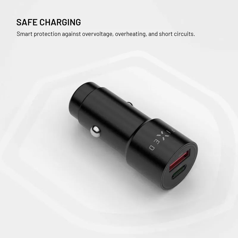 FIXED Supersnabb 63W USB-A/C Billaddare Svart - 8019266