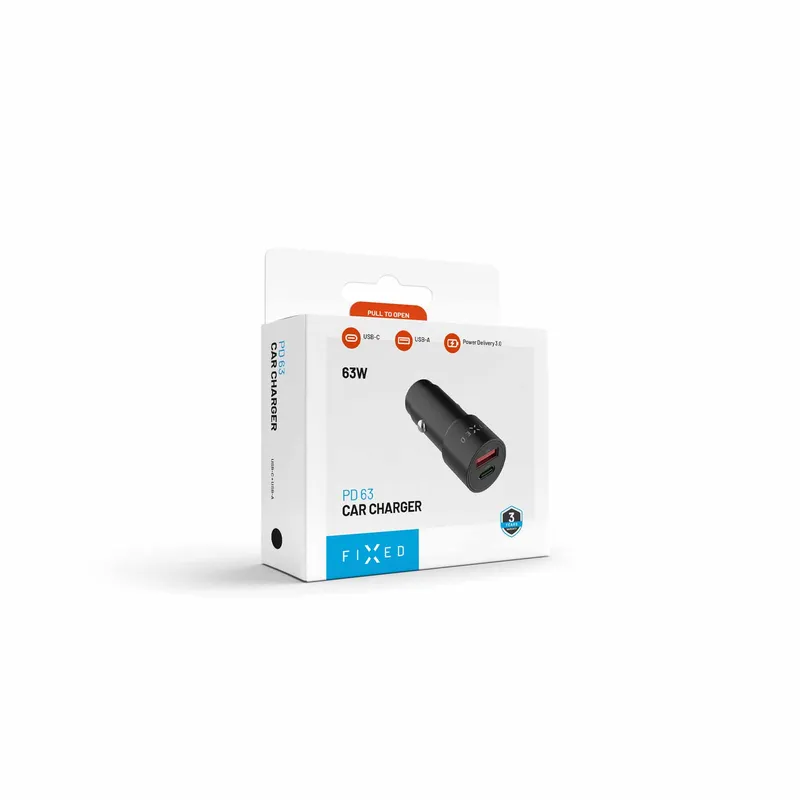 FIXED Supersnabb 63W USB-A/C Billaddare Svart - 8019266