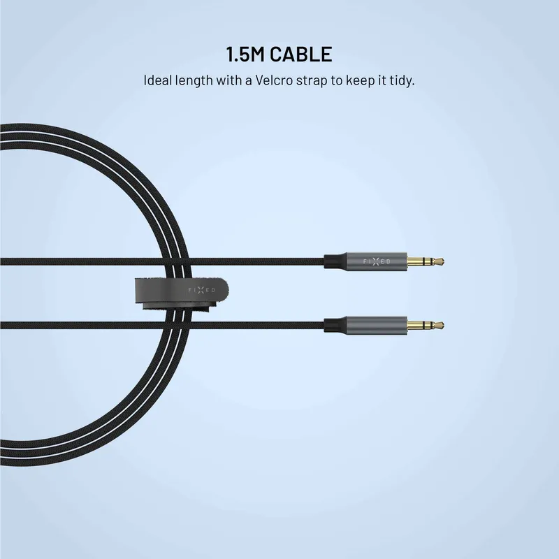 FIXED Link Premium 3.5mm Audio kabel 1.5m Rymdgrå - 8019299