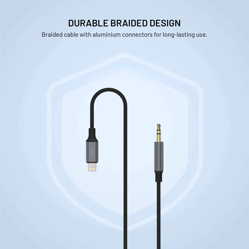 FIXED Link Premium Lightning till 3.5mm hane kabel 1.5m Rymdgrå - 8019297