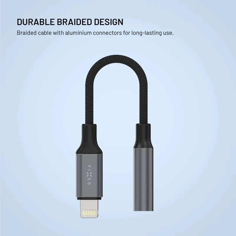 FIXED Link Premium Lightning till 3.5mm adapter Rymdgrå - 8019300