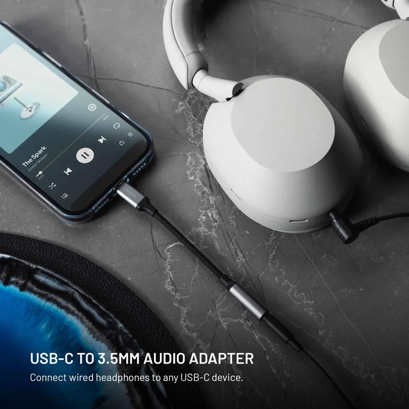 FIXED Link Premium USB-C till 3.5mm adapter Rymdgrå - 8019301