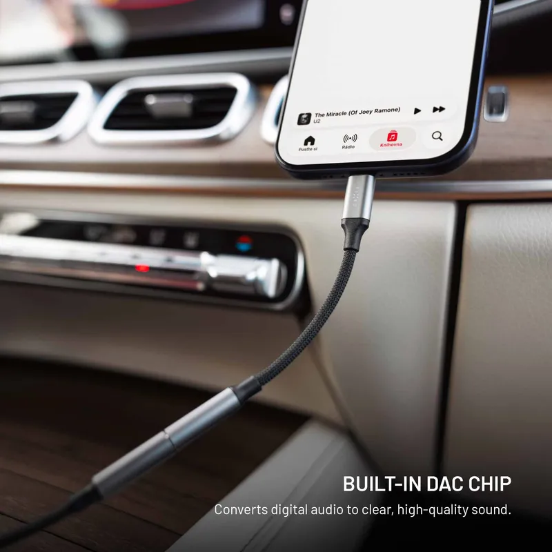 FIXED Link Premium USB-C till 3.5mm adapter Rymdgrå - 8019301