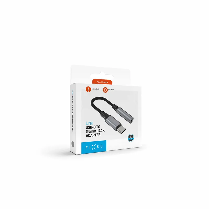 FIXED Link Premium USB-C till 3.5mm adapter Rymdgrå - 8019301