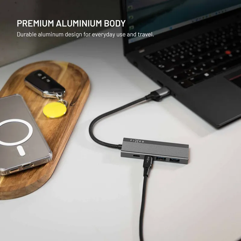 FIXED Hub Port 4in1 Multiport USB-C Hub Silver - 8019407