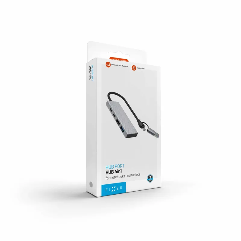 FIXED Hub Port 4in1 Multiport USB-C Hub Silver - 8019407