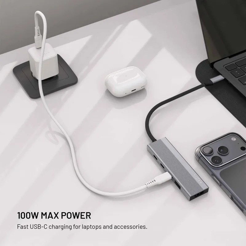 FIXED Hub Core 5in1 Multiport USB-C Hub 4K/60Hz 100W Silver - 8019408