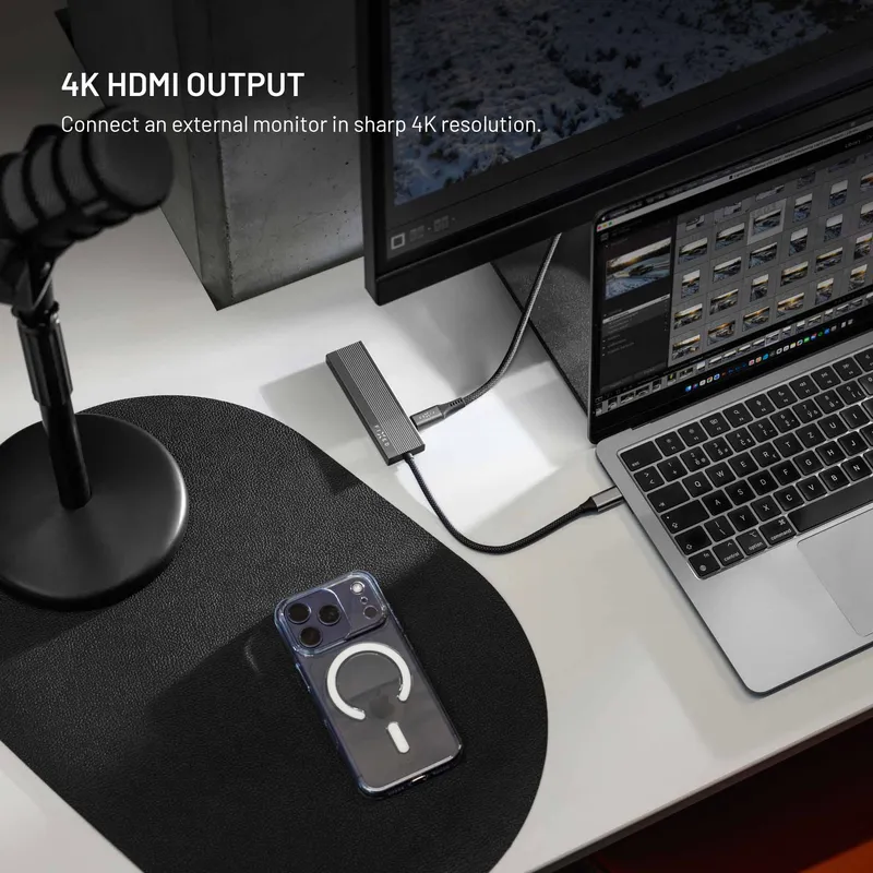 FIXED Hub Core 5in1 Multiport USB-C Hub 4K/60Hz 100W Silver - 8019408