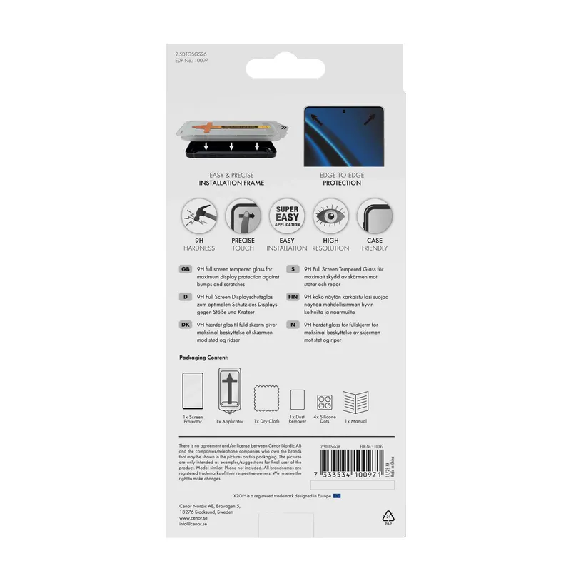 X2O Full Screen Skyddsglas Samsung Galaxy S26 - 3410097
