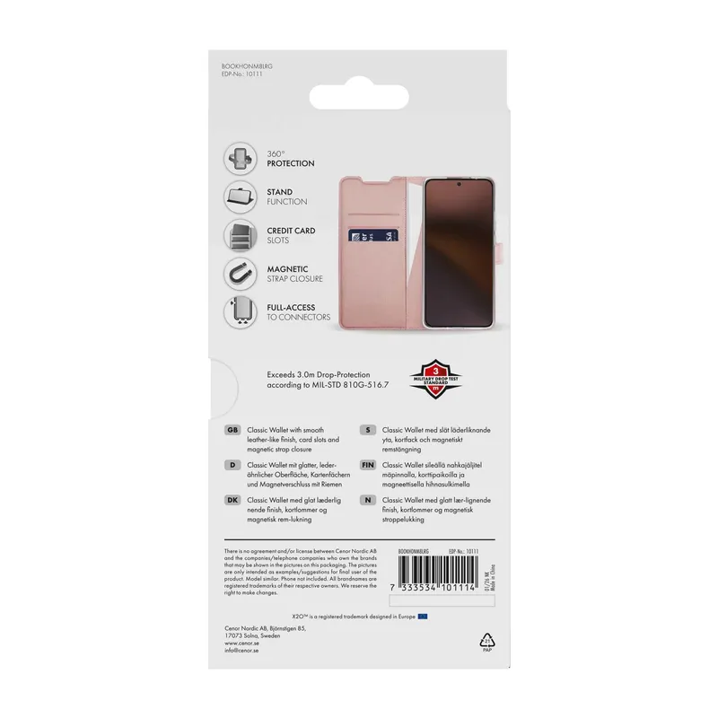 X2O Classic Wallet Plånboksfodral Honor Magic8 Lite Rose Gold - 3410111