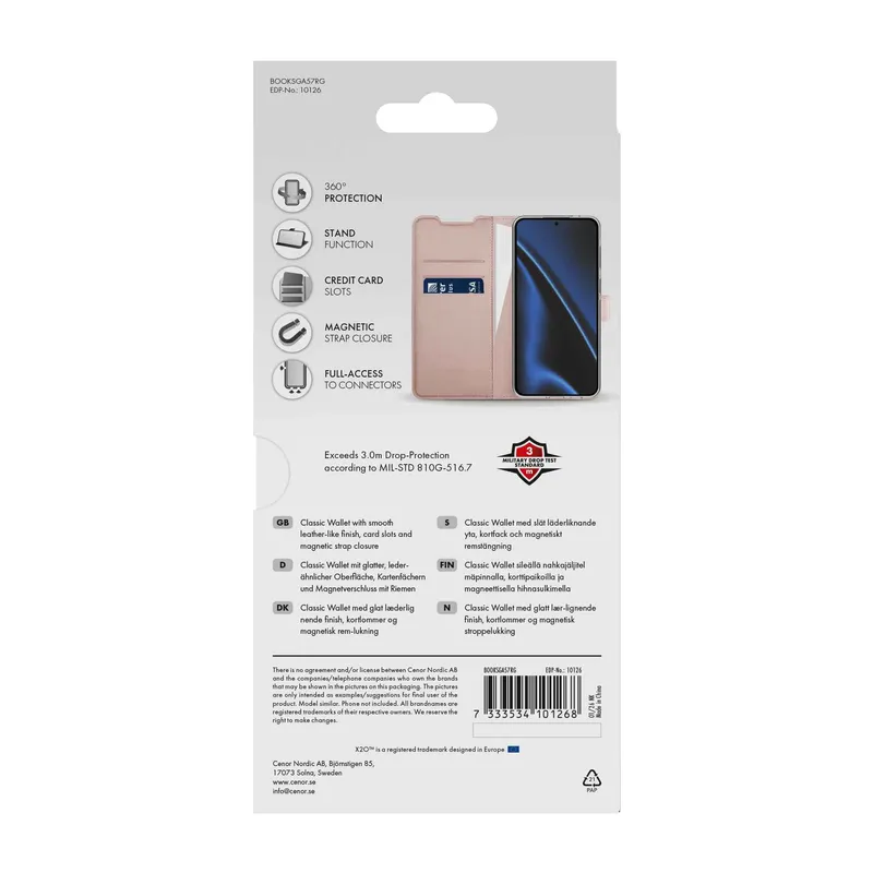 X2O Classic Wallet Plånboksfodral Samsung Galaxy A57 5G Rose Gold - 3410126
