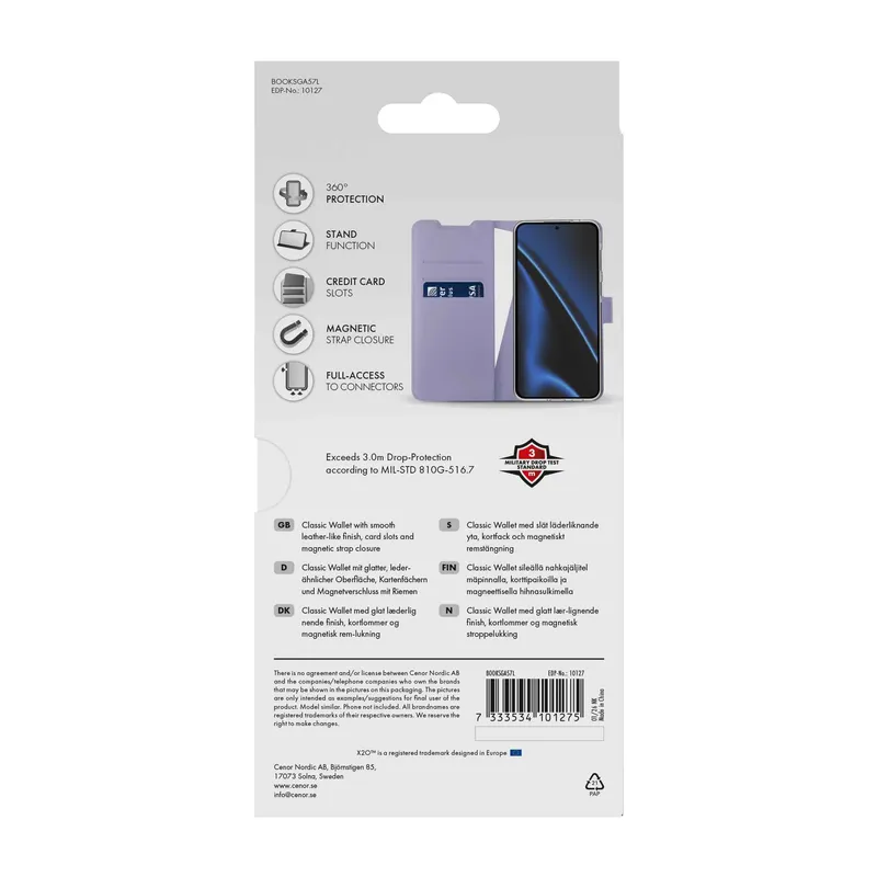 X2O Classic Wallet Plånboksfodral Samsung Galaxy A57 5G Lavender - 3410127