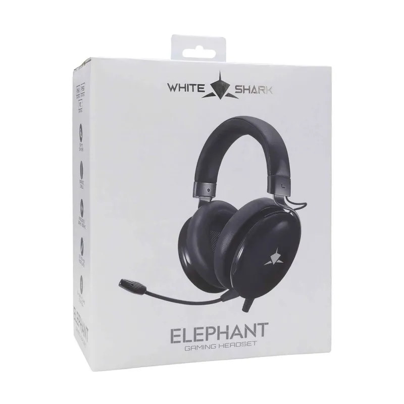 White Shark ELEPHANT Over-Ear Spelheadset Svart - 9450802