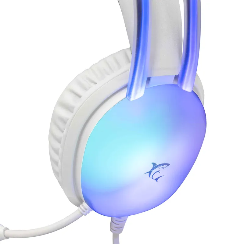 White Shark PEACOCK-2 Over-Ear RGB Spelheadset Vit - 9450744