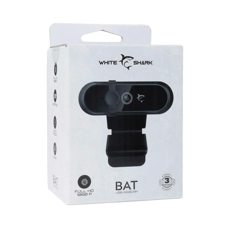 White Shark BAT Full HD USB Webbkamera Svart - 9450682