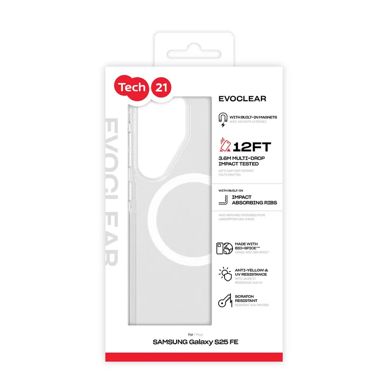 Tech21 Evo Clear Magnet Samsung Galaxy S25 FE Transparent - 5960866