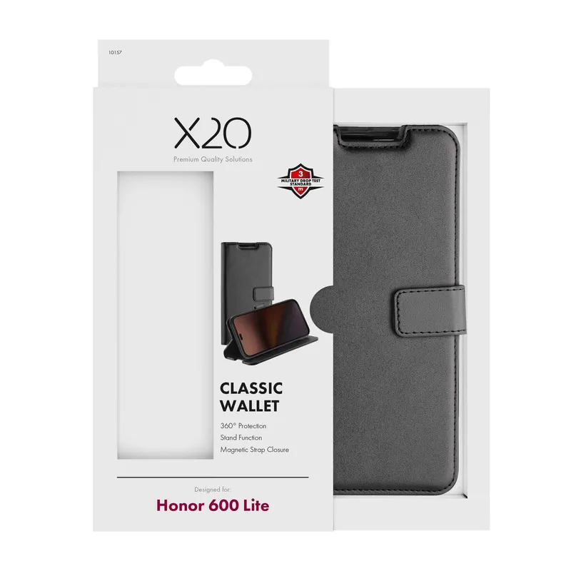 X2O Classic Wallet Plånboksfodral Honor 600 Lite Svart - 3410157