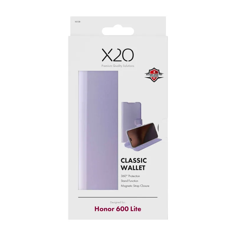 X2O Classic Wallet Plånboksfodral Honor 600 Lite Lavender - 3410158