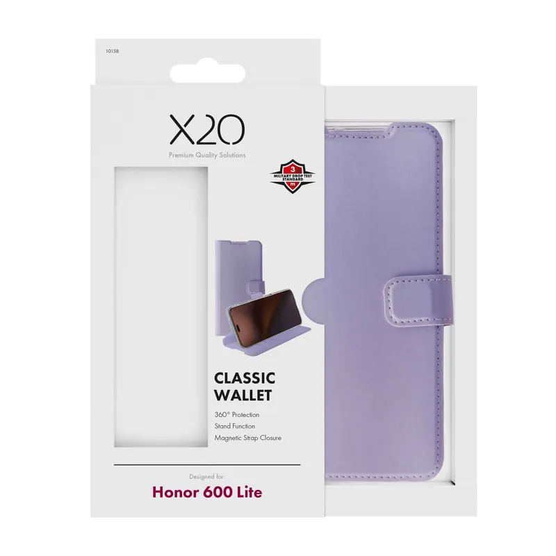 X2O Classic Wallet Plånboksfodral Honor 600 Lite Lavender - 3410158