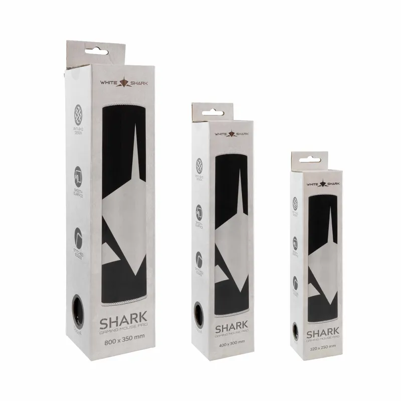 White Shark SHARK L Spelmusmatta 400x300mm Svart/Vit - 2053976