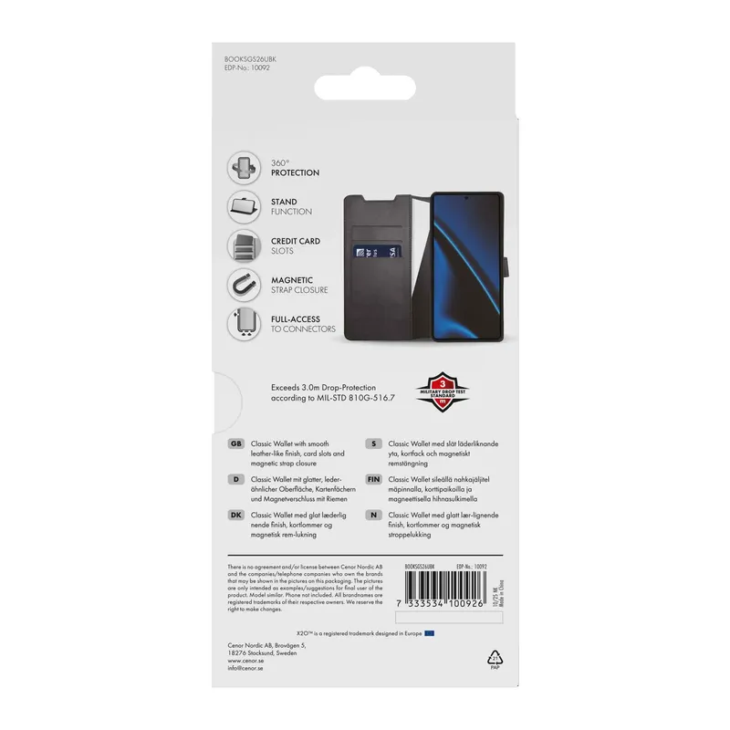 X2O Classic Wallet Plånboksfodral Samsung Galaxy S26 Ultra Svart - 3410092