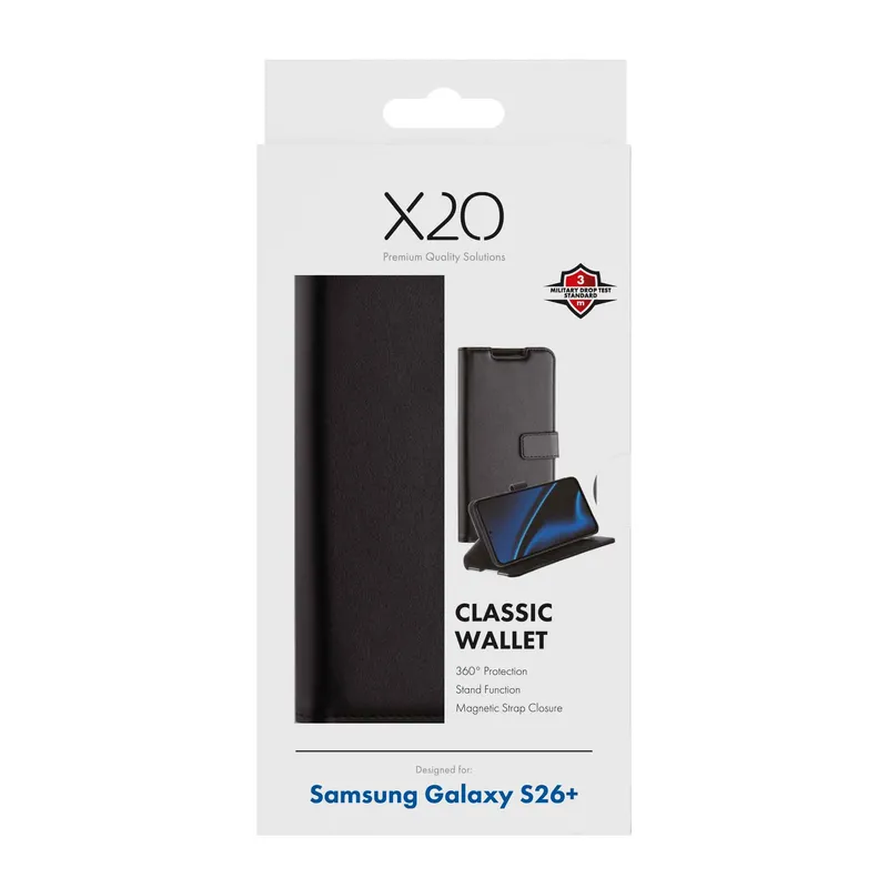 X2O Classic Wallet Plånboksfodral Samsung Galaxy S26+ Svart - 3410095