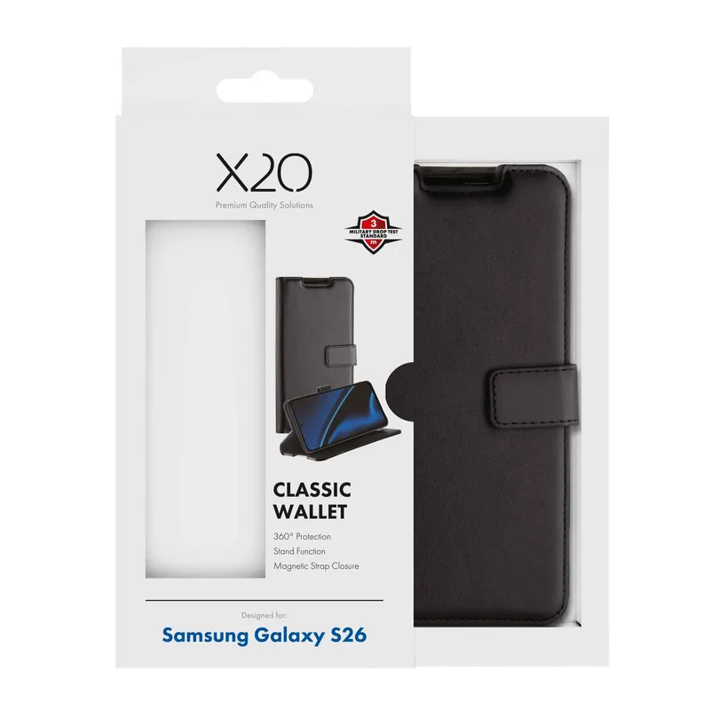 X2O Classic Wallet Plånboksfodral Samsung Galaxy S26 Svart - 3410098