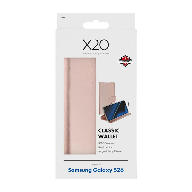 X2O Classic Wallet Plånboksfodral Samsung Galaxy S26 Rose Gold - 3410099
