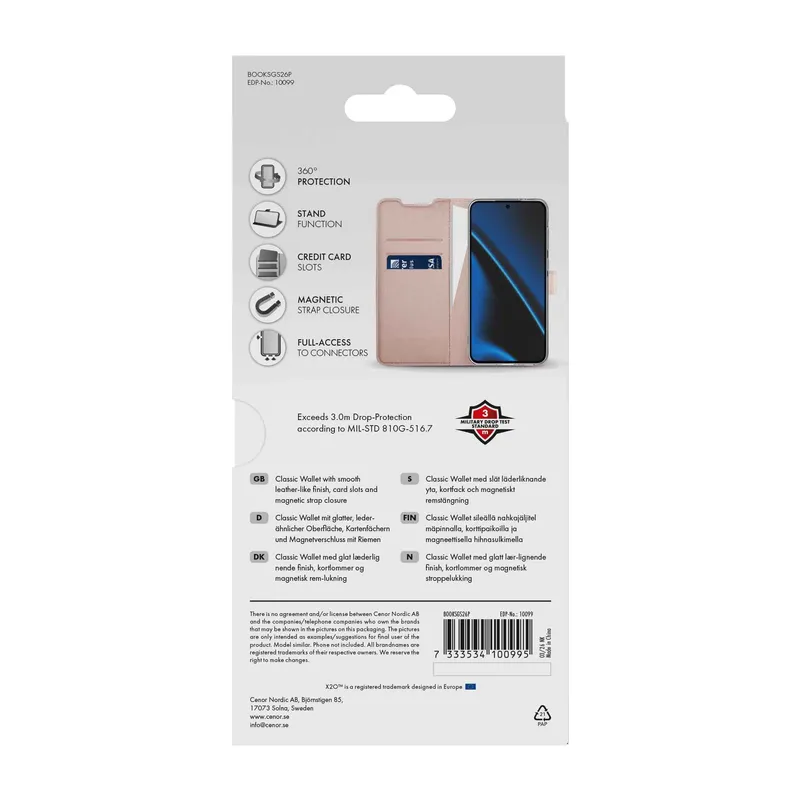 X2O Classic Wallet Plånboksfodral Samsung Galaxy S26 Rose Gold - 3410099