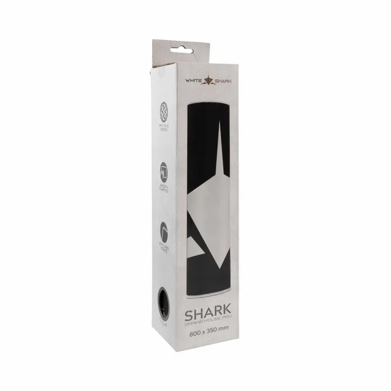 White Shark SHARK XL Spelmusmatta 800x350mm Svart/Vit - 2053977