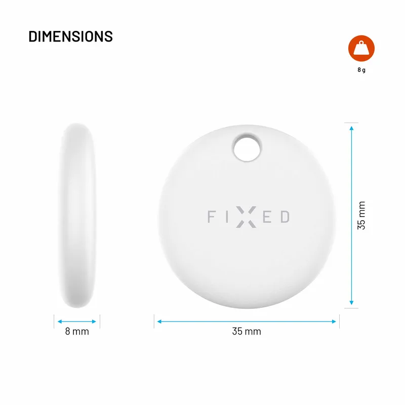 FIXED TAG Dual Tracker lokaliserare för Apple och Android Vit - 8018828