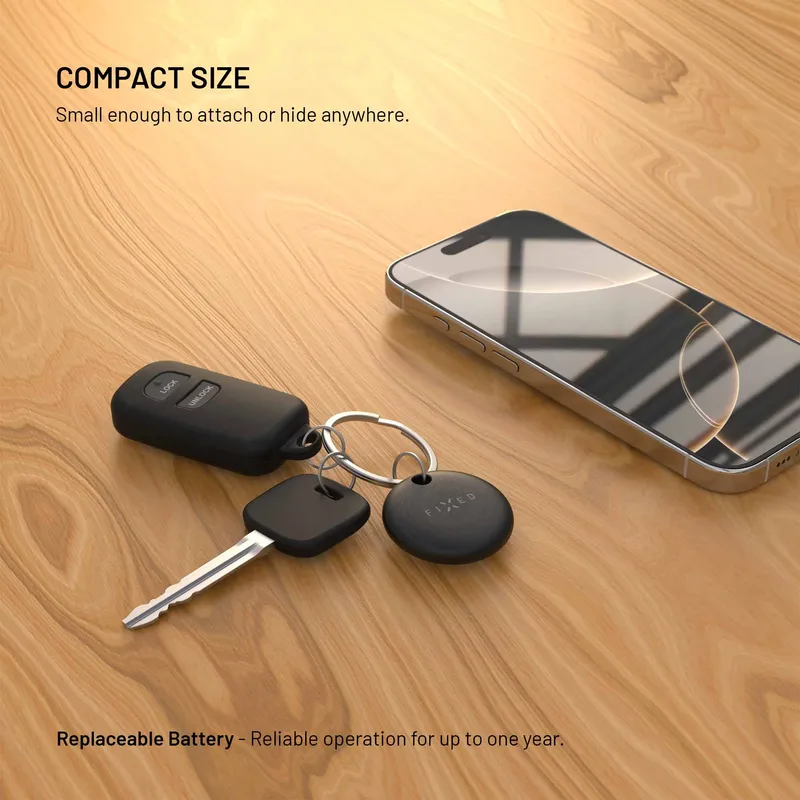 FIXED TAG Dual Tracker lokaliserare för Apple och Android Black - 8018829