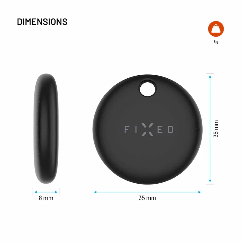 FIXED TAG Dual Tracker lokaliserare för Apple och Android Black - 8018829
