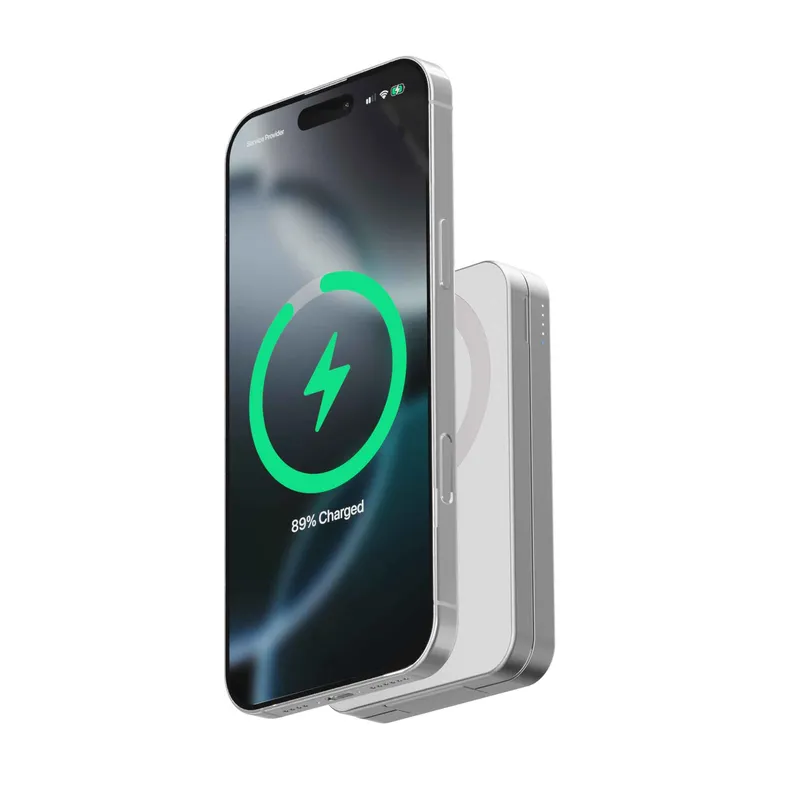 LINQ 3-i-1 magnetisk trådlös powerbank och stativ 8000 mAh ALU - 9510041