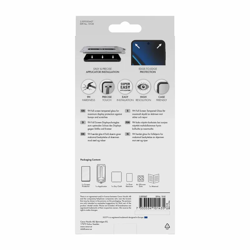 X2O Premium Full Screen Skärmskyddsglas Samsung Galaxy A27 5G - 3410143
