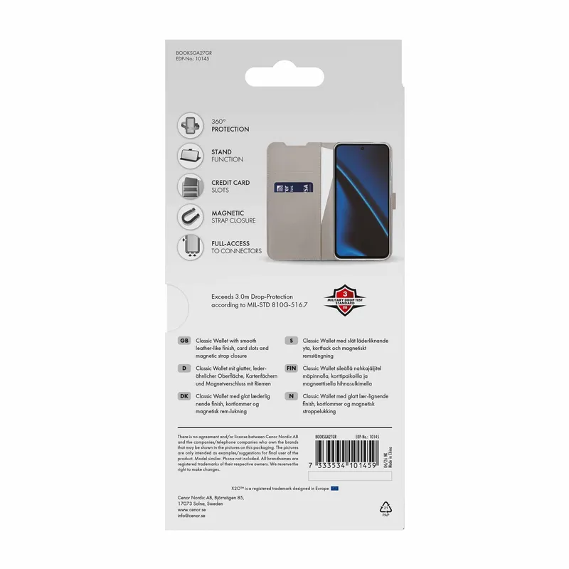 X2O Classic Wallet Plånboksfodral Samsung Galaxy A27 5G Greige - 3410145
