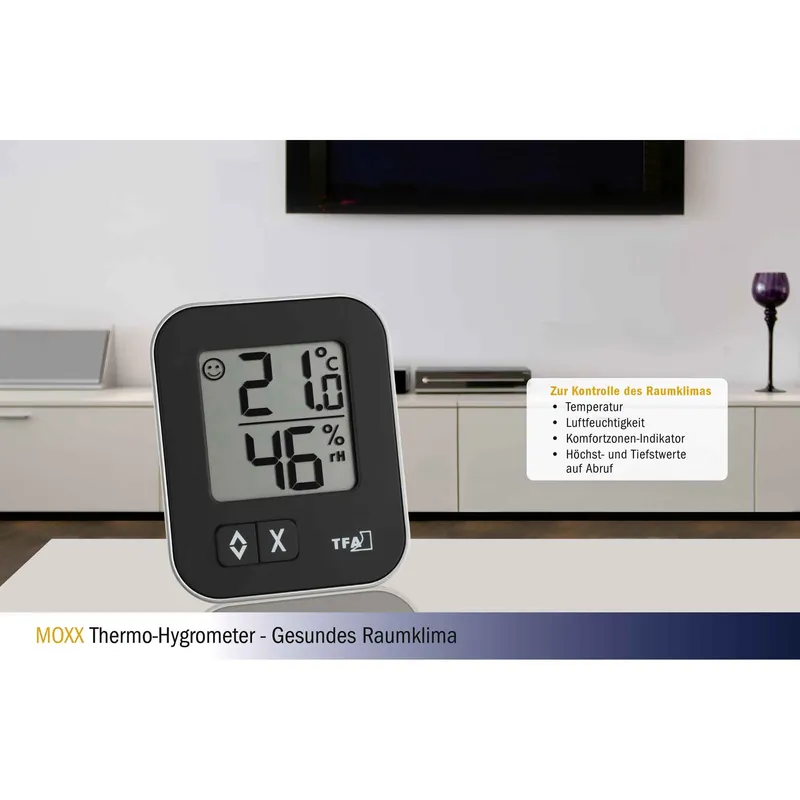 TFA Digital Termo-Hygrometer MOXX Svart - 1602292
