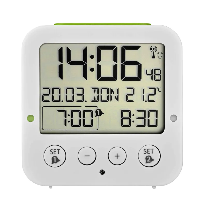 TFA Digital Väckarklocka BINGO med Radio och Temperaturmätare Vit - 1602615