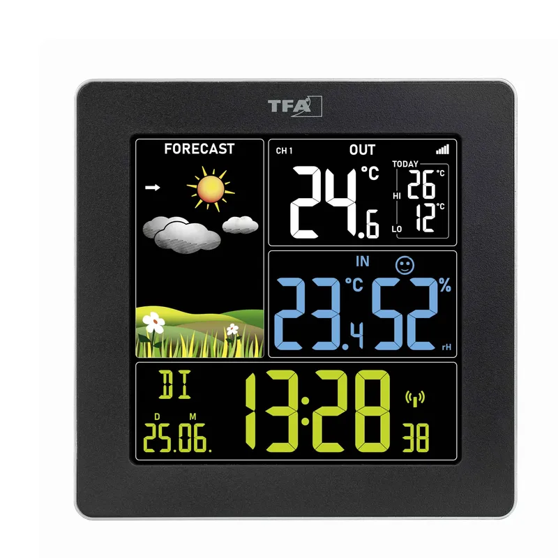 TFA Trådlös Väderstation SUN Färgdisplay Svart - 1604218