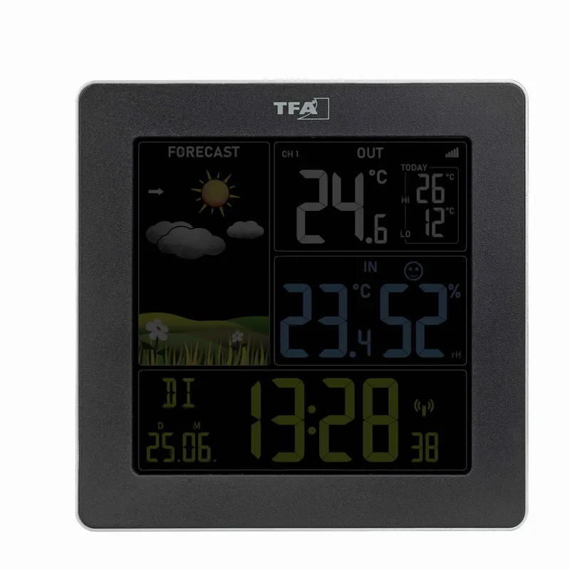 TFA Trådlös Väderstation SUN Färgdisplay Svart - 1604218