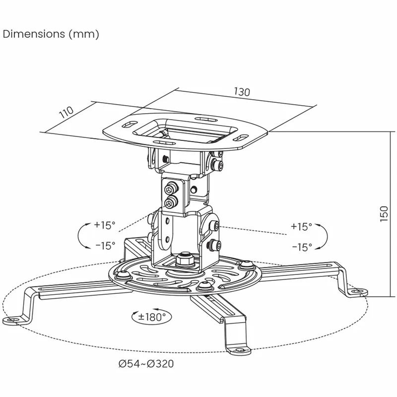 SBOX Projektor Takfäste 13.5kg Vit - 2053334