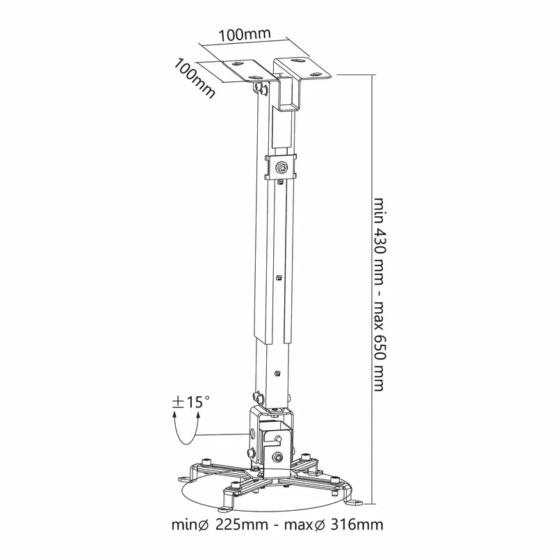 SBOX Projektor Takfäste 20kg Svart - 2053714