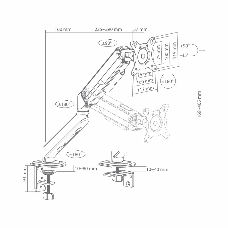SBOX Skrivbord Skärmfäste VESA 100/32