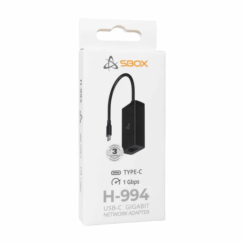 SBOX USB-C LAN Adapter Svart - 9450729
