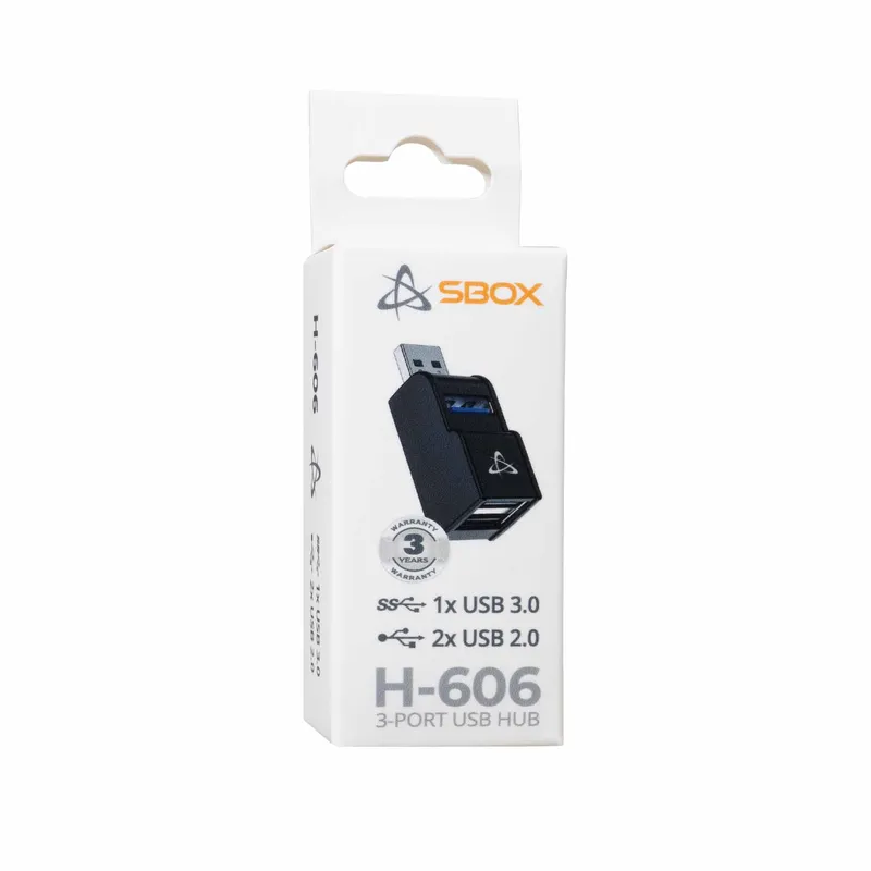 SBOX 3i1 USB 3.0 Hub 3x USB-A Svart - 9450728