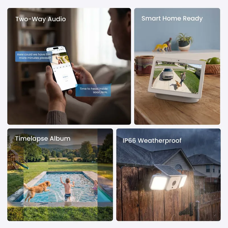 Reolink Solar Floodlight Batterikamera för utomhusbruk Wi-Fi Vit - 8503502