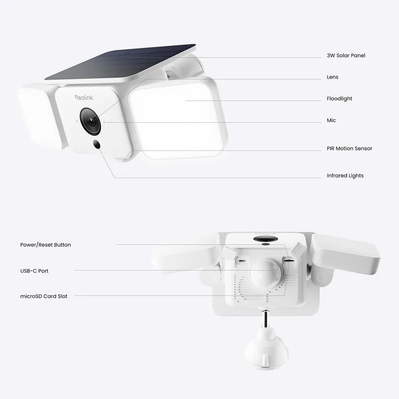 Reolink Solar Floodlight Batterikamera för utomhusbruk Wi-Fi Vit - 8503502
