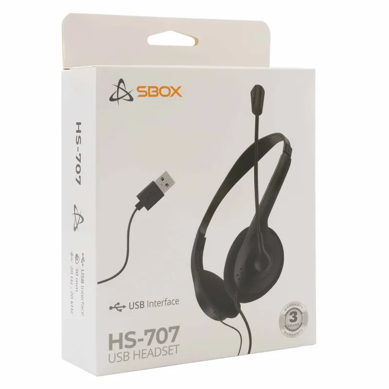 SBOX USB On-Ear Headset Svart - 7326791